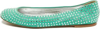 Giuseppe Zanotti Ballerine con decorazione di cristalli - Verde
