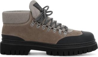 Kazar Veterschoenen gemaakt van gecombineerde materialen - Heren - Veterlaarzen - Bruin - 44 EU - Leer - Schoenen