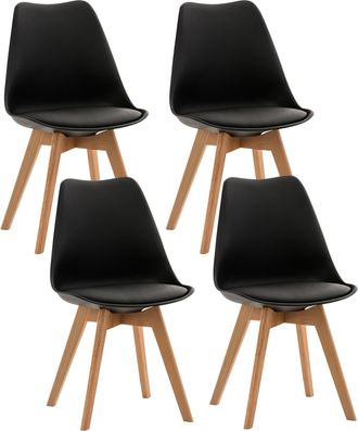 Clp Clp - Set De 4 Sillas De Comedor Linares Negro Pl&aacute;stico