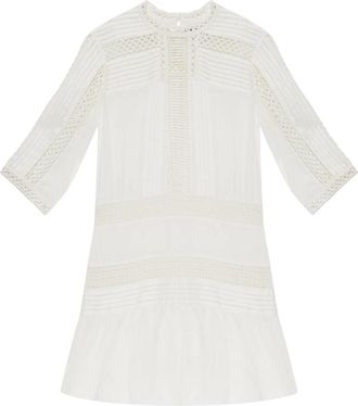 Isabel Marant Paigee Jurk - Dames - Korte kleedjes - Wit - XS - Linnen - Kleedjes