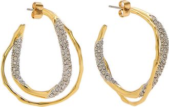 Alexis Bittar Alexis Bittar Solanales Two-tone 14kt Gold-plated Hoop Earrings - One Size