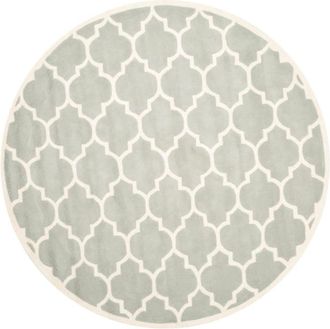 Safavieh Alfombra contempor&aacute;neo de lana gris/blanco, 152 cm