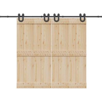 vidaXL Vidaxl - Kit De Herrajes Para Puertas Correderas Acero Negro 366 Cm