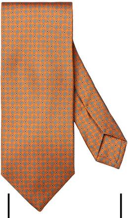 Eton Micro Floral Silk Tie in Medium Orange at Nordstrom