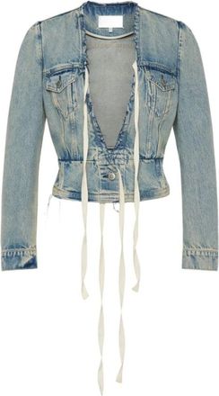Maison Margiela Denim Katoenen Jas - Dames - Spijkerjassen - Blauw - 2XS - Katoen - Jassen