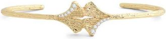 Anabel Aram Gingko Leaves Cubic Zirconia Cuff Bracelet in Gold at Nordstrom