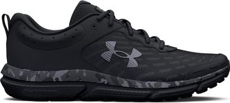 Under Armour Mens Charged Assert 10 Camo Running Shoe, (001) Black/Black/Pitch Gray, 12.5