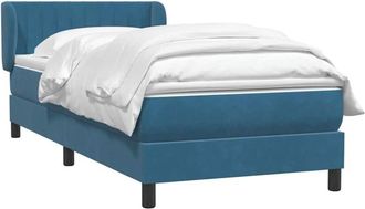 vidaXL Cama Box Spring Con Colch&oacute;n Terciopelo Azul Oscuro 80x210 Cm Vidaxl