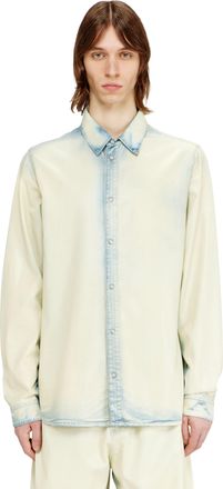 Diesel Shirt in fluid X-Ray bleach denim - Denim Shirts - Man - Blue