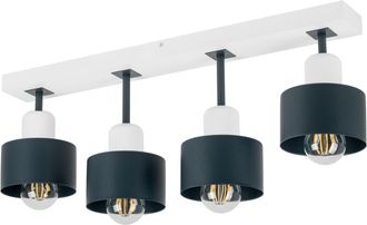 OEM L&aacute;mpara De Techo Blanca De Madera Y Metal De Estilo Escandinavo, 4xe27, Iluminaci&oacute;n Led Moderna Para Sal&oacute;n, Cocina, Dormitorio, Habitaci&oacute;n Infantil, L