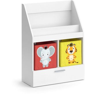 Vicco Estanter&iacute;a Infantil Luigi, Blanco, 72 X 96.2 Cm Con Caj&oacute;n Y 2 Cajas Plegables Opt.5 Vicco