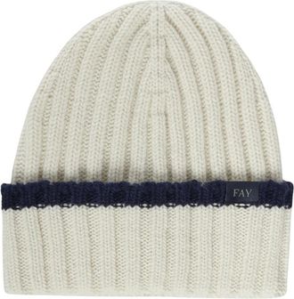 Fay Accessoires, Heren, Wit, ONE Size, Wol, Muts