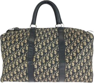 Dior Pre-owned Vintage Trotter Canvas/Leather Boston Bag - Dames - Vintage Weekendtas - Blauw - ONE Size - Leer - Vintage