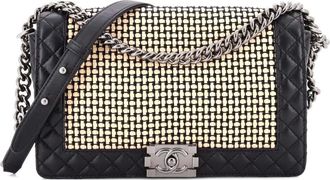 Chanel Reverso Boy Flap Bag Woven Calfskin Old Medium shoulder bag - Zwart