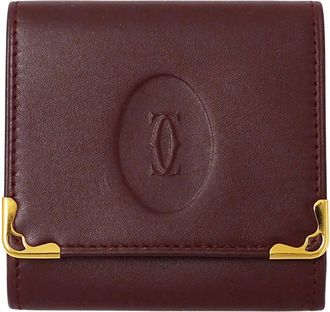 Cartier Bordeaux Wine Red Leather Coin Purse/Coin Case (Pre-Owned)