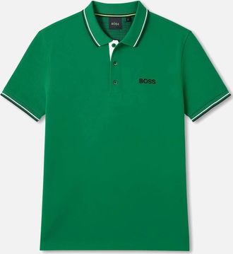 HUGO BOSS Mens Mens Pine Green Boss Paddy Pro Piqu&eacute; Polo Shirt - Size: 38