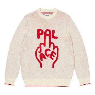 Palace Finger Up Knit Sweater White P20KW009