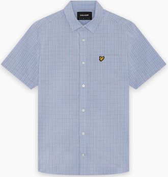 Lyle & Scott Mens Lyle & Scott Short Sleeve Grid Check Shirt CHALK BLUE - Size: 38/Regular