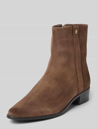 Tommy Hilfiger Stiefeletten aus Veloursleder in Mittelbraun, Gr&ouml;&szlig;e 37
