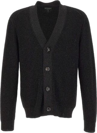 Emporio Armani Cardigan con bottoni e scollo a V - Nero