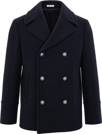 Breras Milano Blue Double-Breasted Wool Peacoat