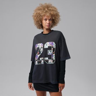 Nike Jordan Womens Jordan Girlfriend T-Shirt in Black | IM7141-045