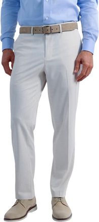 Haggar J.M Mens 4 Way Stretch Slim Fit Flat Front Dress Pant, Natural, 36W x 29L