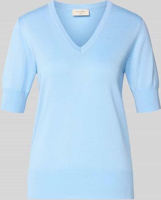 Freequent Strickshirt mit V-Ausschnitt Modell Katie in Hellblau, Gr&ouml;&szlig;e XXL