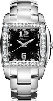 Chopard Two O Ten Black Dial Diamond Bezel Ladies Watch 108464-2004