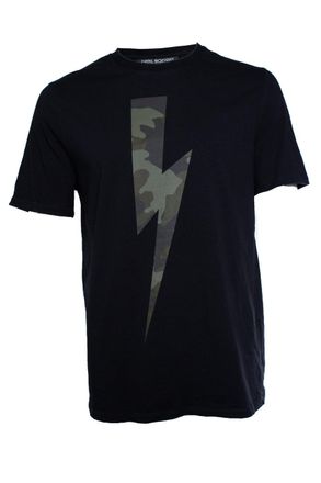 Neil Barrett thunder print tshirt with camo