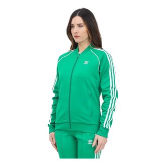 adidas Hoodies & sweatvesten, Dames, Groen, S, Polyester, Adicolor Classics SST Track Jacket