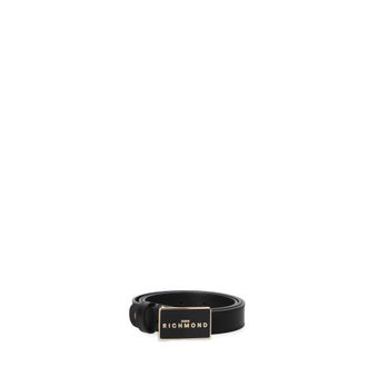 John Richmond Cintur&oacute;n de piel con hebilla de placa - Accessories - Mujer - Negro - 90 CM