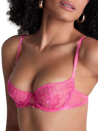 Aubade Womens Rules of Attraction Half Cup Bra - Pink Polyamide - Size 32F
