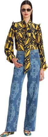 La DoubleJ Wide Leg Skater Girl Jeans - Dames - Loose Fit Jeans - Blauw - W30 - Katoen - Jeans