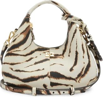 Ganni Hobo Mini Zebra - - Bags - Donna - Beige - ONE SIZE