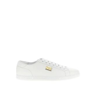 Dolce & Gabbana Schoenen, Heren, Wit, 40 1/2 EU, Leer, Leren Lage Sneakers