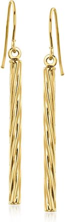 Ross-Simons 10kt Yellow Gold Twisted Linear Bar Drop Earrings