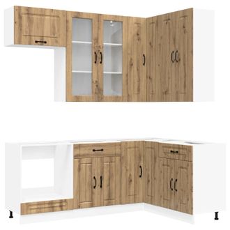 vidaXL Unidad De Cocina Kalmar 8 Uds. Roble Artisan Vidaxl
