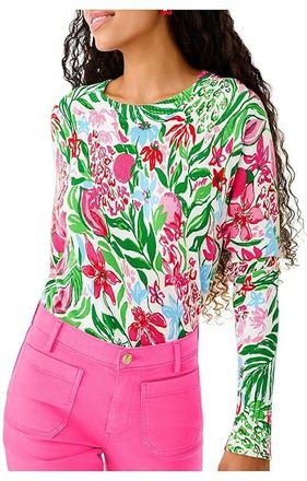 Lilly Pulitzer Salima Sweater Womens Sweater Glowing Gardens : XXS, Cotton/Viscose