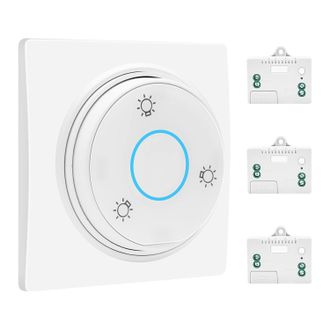 OEM Conjunto De Interruptores Inal&aacute;mbricos Rf Impermeables - Sin Pilas - Con Receptor Y Mando A Distancia Para Uso Interior Y Exterior (1 Interruptor Y 3 