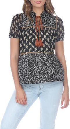 Rain + Rose Mix Print Top in Black Print at Nordstrom Rack, Size Small