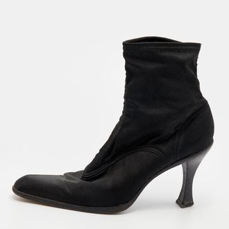 Sergio Rossi Black Spandex Ankle Length Boots