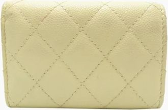 Chanel Pre-owned Wallets, female, Beige, Size: ONE SIZE Pre-owned Leather Wallet