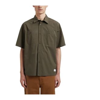 Norse Projects Groene Tech Poplin Overhemd - Heren - Korte mouwen Overhemden - Groen - S - Katoen - Overhemden