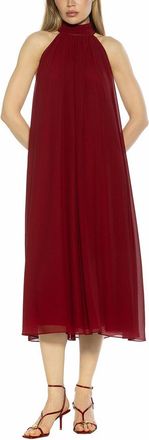 Alexia Admor Suri Mock Neck Halter Midi Flowy Dress