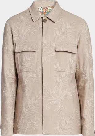 Etro Men & apos;s Paisley Jacquard Cotton Overshirt