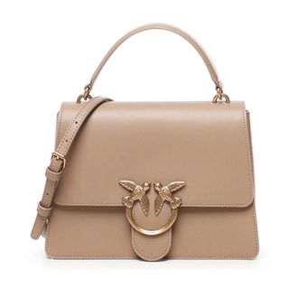 Pinko Love One Top Handle - Dames - Handtassen - Beige - ONE Size - Leer - Tassen