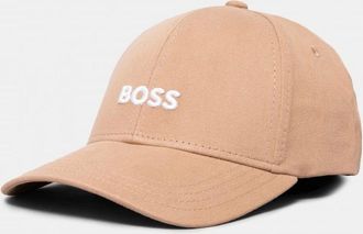 HUGO BOSS Mens BOSS Orange Zed Mens Cotton-Twill Six-Panel Cap with Embroidered Logo NOS - Medium Beige 260 - Tan - Size: ONE size