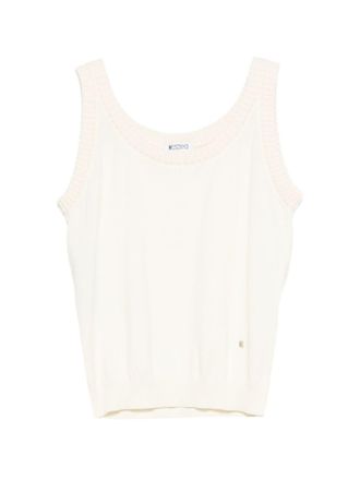 Moschino Beige Sleeveless Tie Top