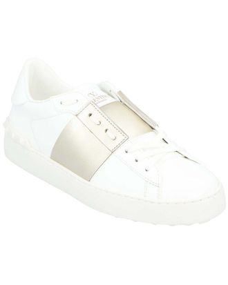 Valentino Womens Calfskin Leather Open Sneaker, Never Worn (Authentic Pre- Loved)